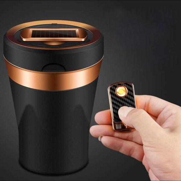 Пепелник за автомобил с вградена запалка с USB зареждане
