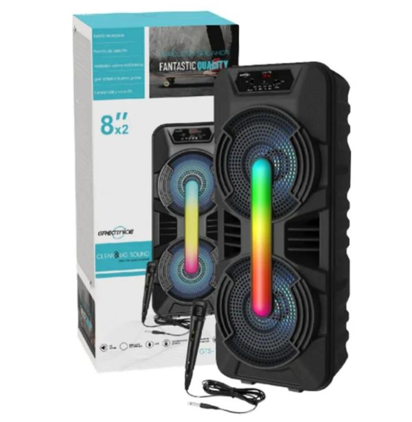 RGB Висококачествена тонколона с микрофон 8"х 2