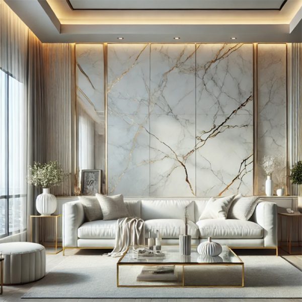 PVC панели с мраморен ефект Gilded oriental white 1220x2800x3mm
